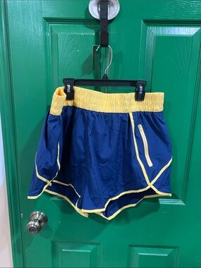 Women’s Athletic Shorts - Navy with Yellow Trim